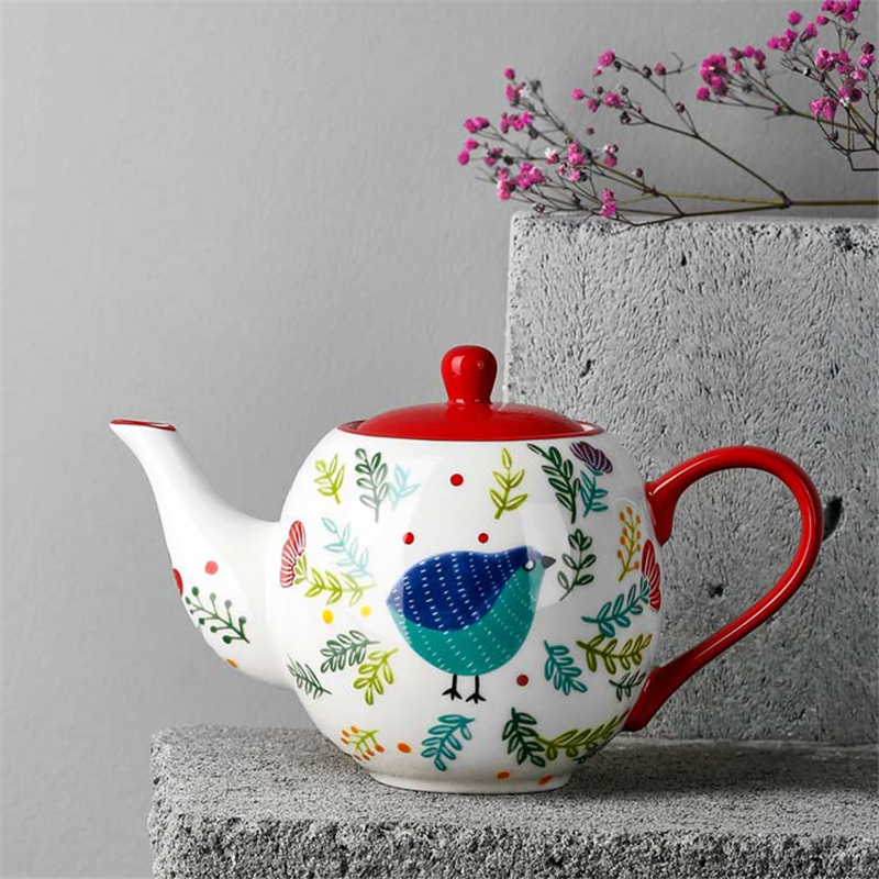 Huishoudelijke Keramische Theepot Waterkoker Creatieve Kleine Theepot Cup Draagbare Koffiepot, Chinese Painted Porseleinen Kopjes En Mokken