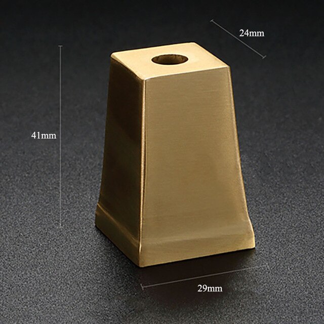 Square Brass Cabinet Leg Cover Tapered Chair Feet Covers High Furniture Ferrules Sofa Legs Cup: 29x24x41mm