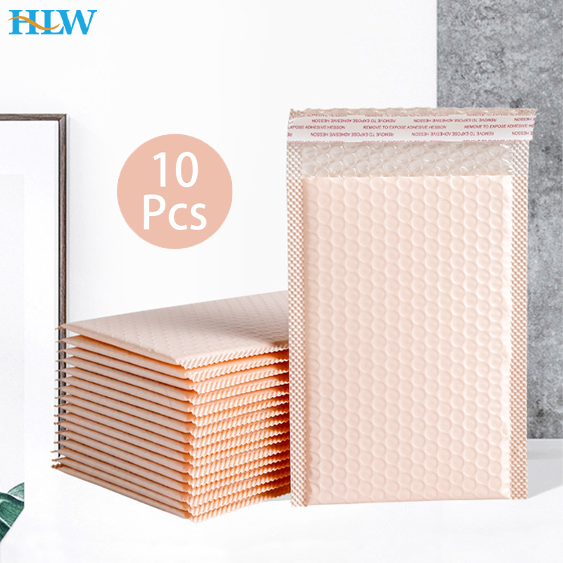 10Pcs Pink Poly Bubble Mailers Padded Envelopes Bulk Bubble Lined Wrap Polymailer Bags for Packaging Maile Self Seal
