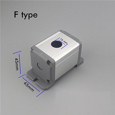 Aluminum pushbutton switch box Metal Push Button switch box 45*45 one hole 16mm/19mm/22mm pushbutton switch enclosure: F type