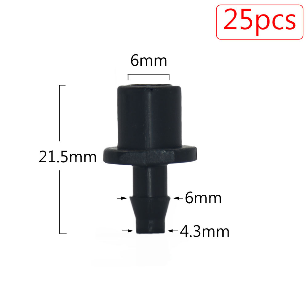 25pcs 1/4'' 1/8'' Plastic Hose Connector Joint Barbed Tees Cross Eng Plug Fitting For Garden Irrigation Drip Irrigation System: Clear