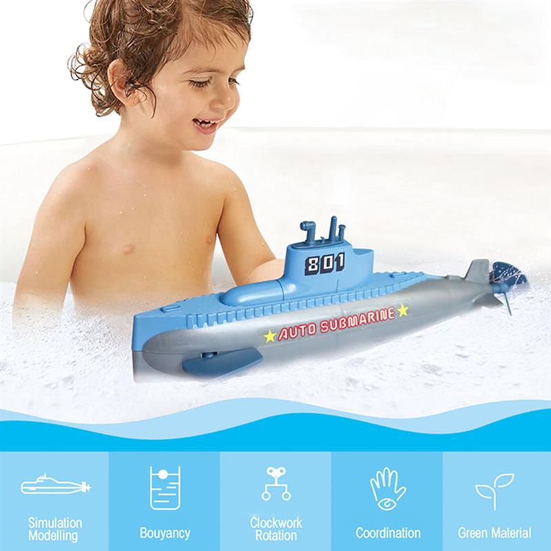 8 styles Kids Clockwork Submarine Water Toys Simulation Little Submarine Rocket Bathing Bathtub Shower Toys for Kids Play Water: 24x7x9cm