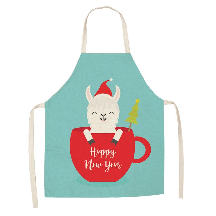 Nette Alpaka Frauen Männer Küche Schürzen Wasserdichte Kochen öl-nachweisen Baumwolle Leinen Antifouling Koch Schürze Reinigung 68*55cm 0008: 16