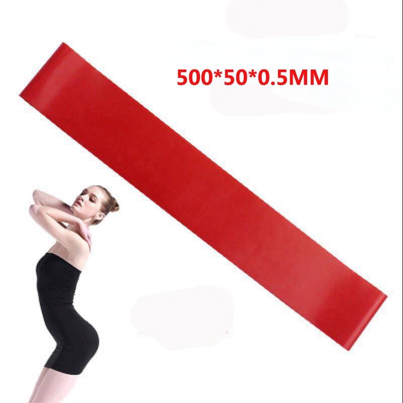 Bandes élastiques de résistance en caoutchouc, 5 couleurs, équipement de Fitness d&#39;intérieur, Pilates, Sport en plein air, 0.35mm-1.3mm: Red