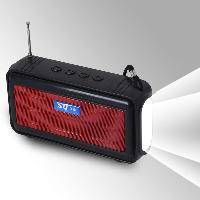 Sy -939 launch tragbarer solar-musikplayer-lautsprecher, multifunktionaler kabelloser bluetooth-lautsprecher: Rot