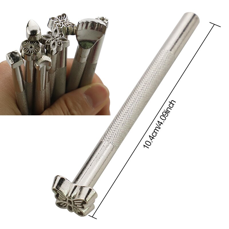 Stylish Leather Engrave Stamping Tools with Hammer and Board, Handmade Special Print on Bag or Leather Fabric, Leather Supplies