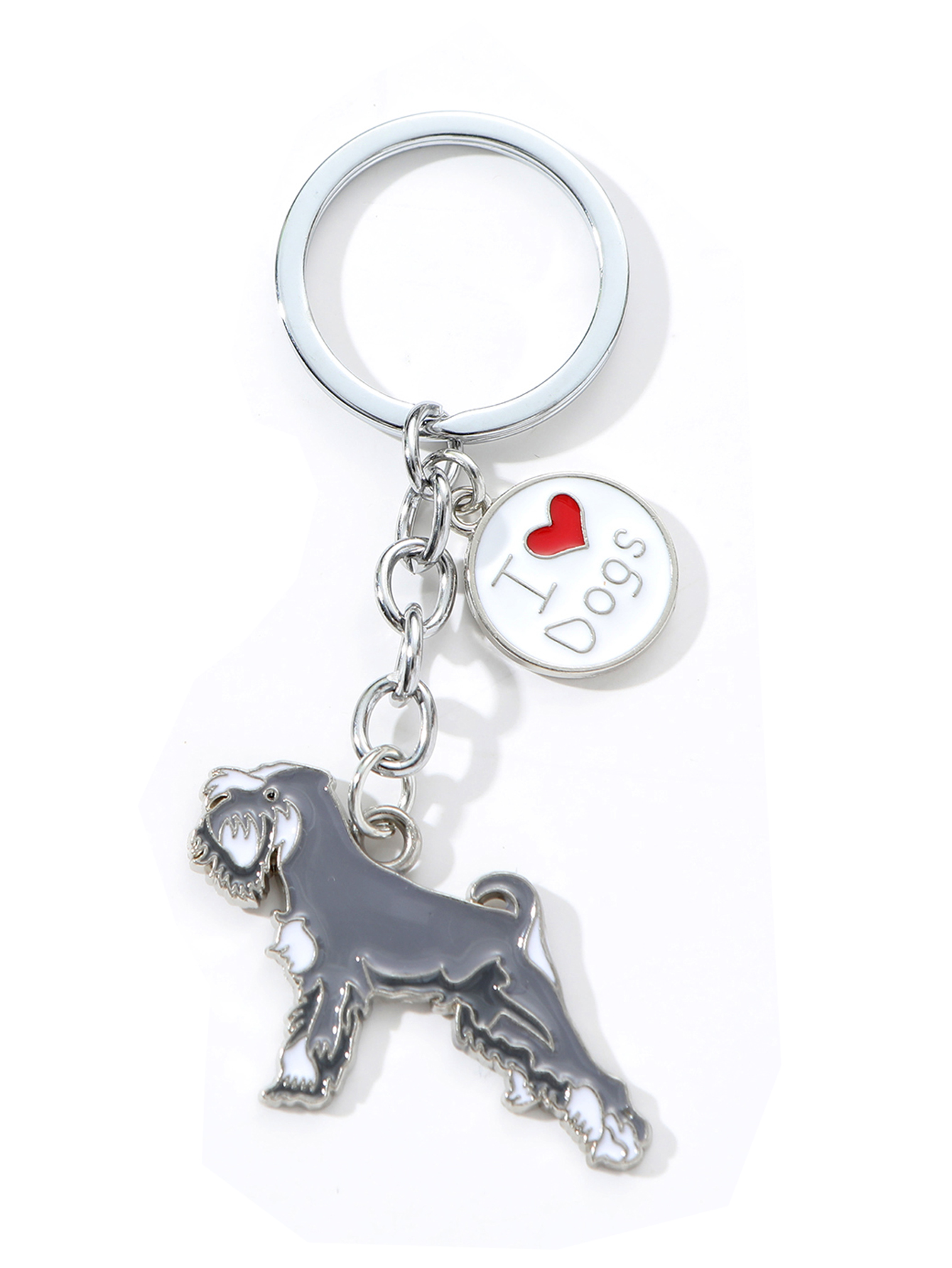 Pet German shepherd dog Keychain Dog Pendant Animal Bell Enamel Keyring Women Bag Jewelry Girls: PURPLE