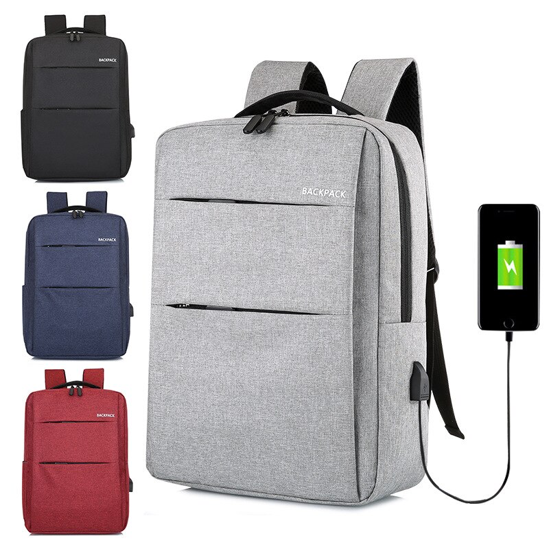 Männer Computer Rucksack USB Aufladen Rucksack Business Casual Reise Rucksack Laptop Tasche Student Schule Tasche Leinwand Rucksäcke Männer