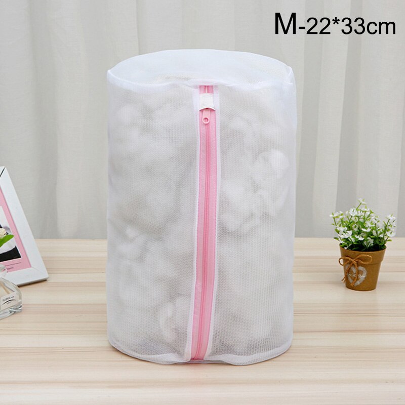 8 Size Mesh Laundry Bag Polyester Laundry Wash Bags Household Laundry Basket Laundry Bags For Washing Machines Mesh Bra Bag: Red-22x33cm
