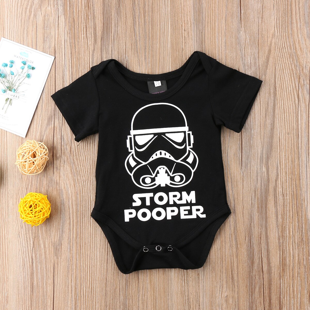 Baby pasgeboren baby jongen meisje cartoon grappige korte mouw romper kleding outfit babykleding: Zwart / 3m