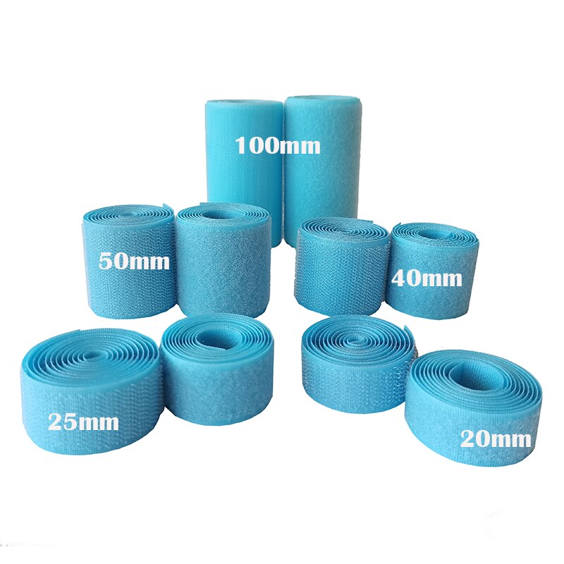 Velcros – bande velcro bleu ciel, 2-10cm de largeur, bande de couture magique, sans adhésif