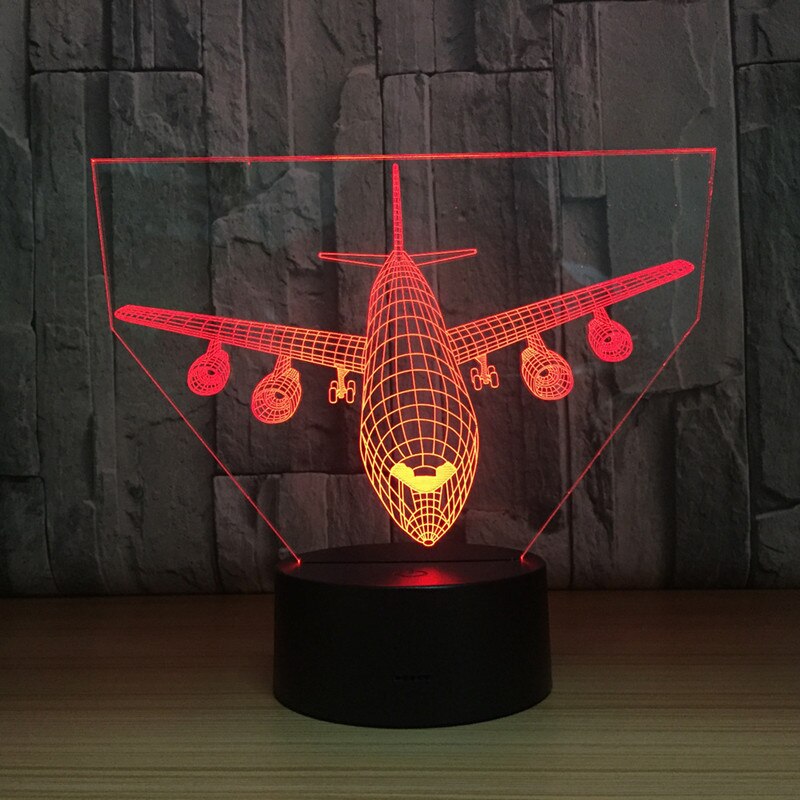 Valentinsdag 7 farveændring 3d hologram lampe fly lyser årsdagen kæreste