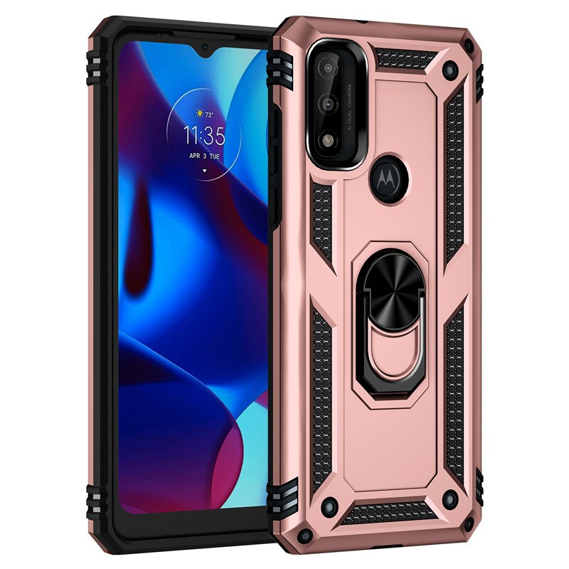 Per Motorola Moto G custodia pura armatura di lusso anello magnetico custodia per telefono per Moto G Cover posteriore con supporto per supporto puro: Rose Gold