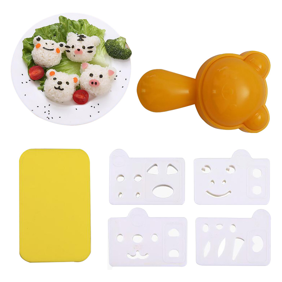 Moules de gaufrage de riz pour Sushi Nori, pour chien, ours, lapin, Panda, Bento, accessoires pour sandwichs, Onigiri: Bear