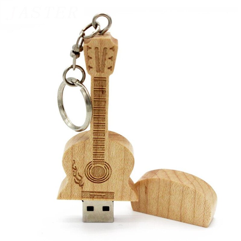 JASTER wooden guitar usb flash drive pendrives pen drive 8GB16GB32GB 64GB car key flash card memory stick mini: 8GB / wood
