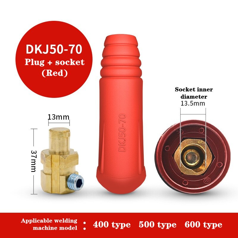 1 Set Rapid Fitting Europe Welding Machine Cable Connector DKJ 10-25 35-50 50-70 Quick Connector Welding Machine Plug Socket: black