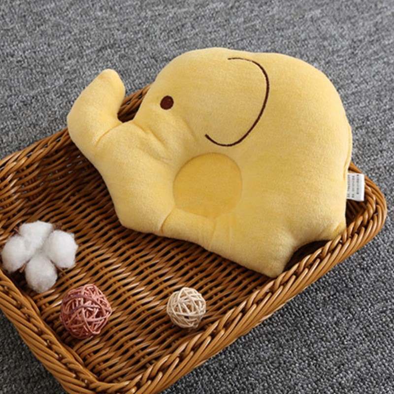 Leuke Elephent Vormige Baby Pillow Peuter Fluwelen Zachte Pasgeboren Vormgeven Kussens Infant Beddengoed Slapen Voorkomen Platte Kop Kussens