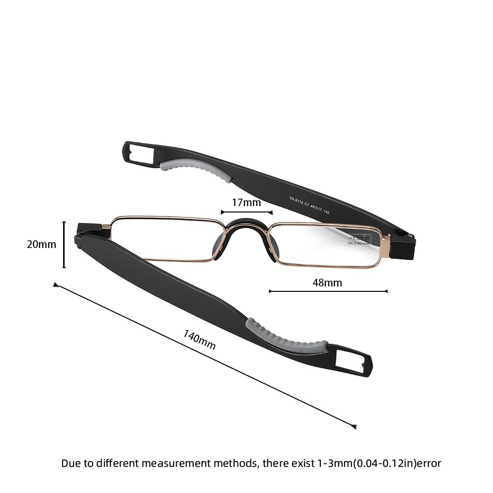 Pod lunettes de lecture TR90 résine lentille hommes femmes acier inoxydable lecture eye ward 360 Flex + 1.0 ~ + 3.5 boîtier d'alimentation inclus 6112