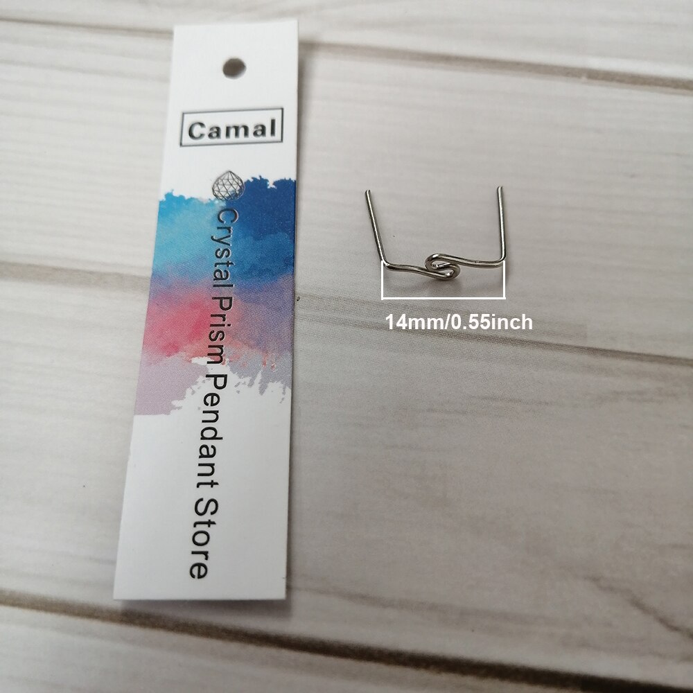 Camal lot de 100 connecteurs à broches torsadées en forme de m, couleur chrome, pour prisme en cristal, lampe, lustre 14mm suspension, bricolage