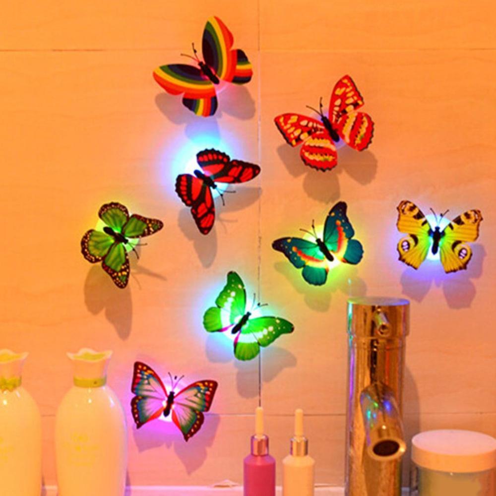 12 Uds PVC 3d mariposa decoración de pared bonitas mariposas pared calcomanías artísticas decoración del hogar arte de pared de habitación: Colorful