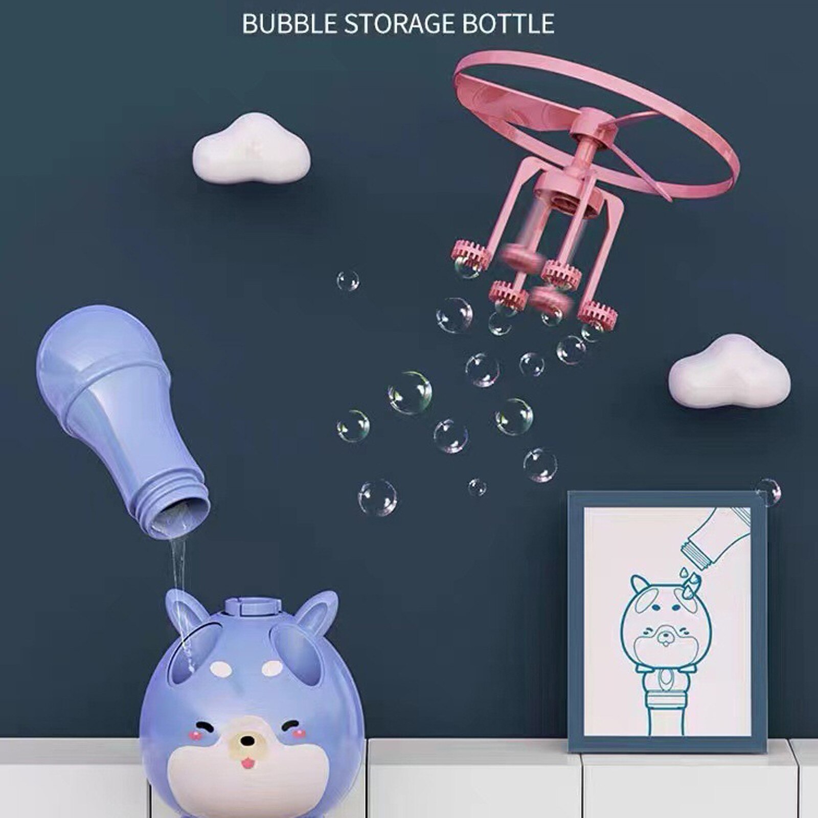 2 Stuks Cartoon Dier Bubble Wands Machine Maker Automatische Blower Zeepbellen Kinderen Duurzaam Bubble Machine Kinderen Speelgoed 85Ml