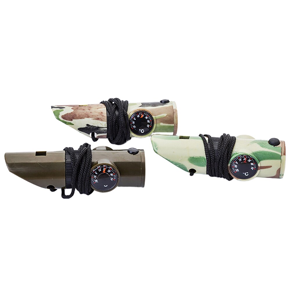 3Pcs 7-In-1 Outdoor Multifunctionele Fluitjes Led Kompas Fluitjes