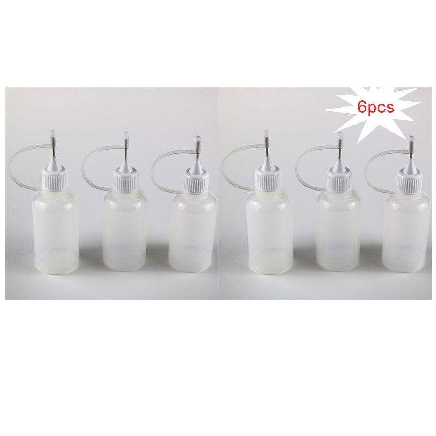 6Stck 30ml Nadelspitze Kleber Flasche DIY Papier Kunst Werkzeug Handwerk Parper Präzision Flasche Nadel Flasche Applikator