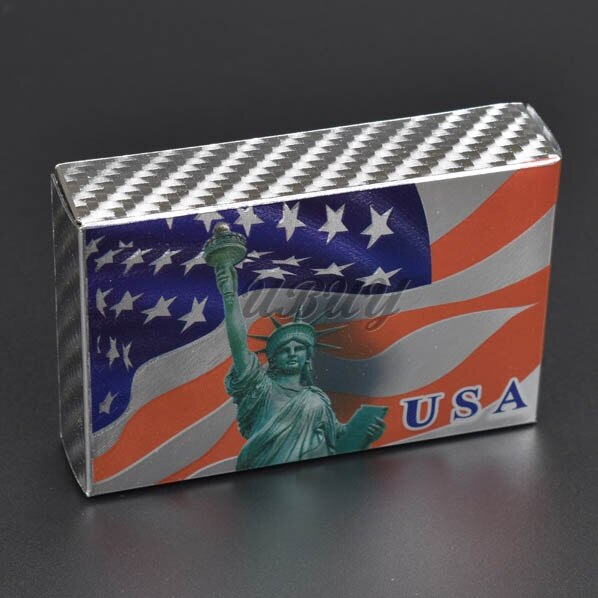 UB The American Statue Of Liberty Plastic Gold And Silver playing card: Gold