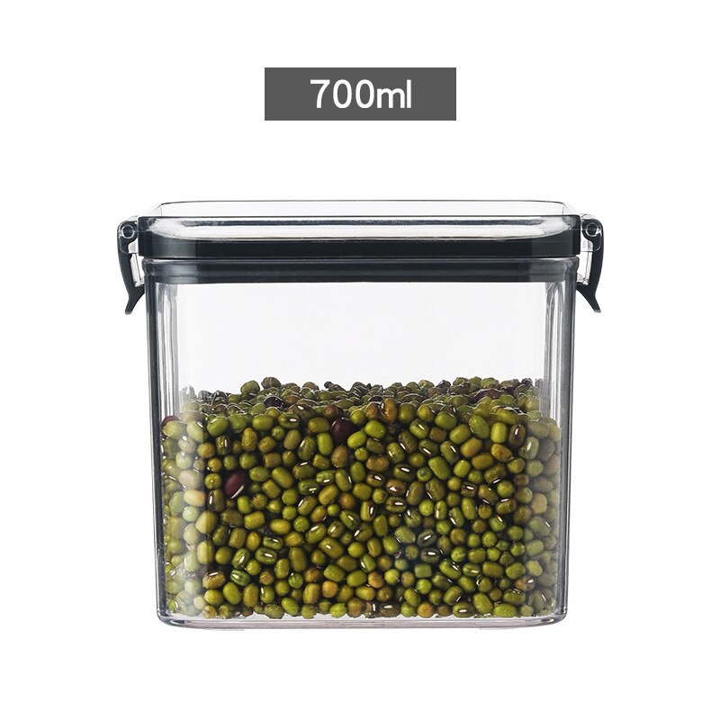 Food Candy Container Kitchen Sealed Box for Cereals Multigrain Dry Food Milk Powder Sugar Organizer Jar: 700ML