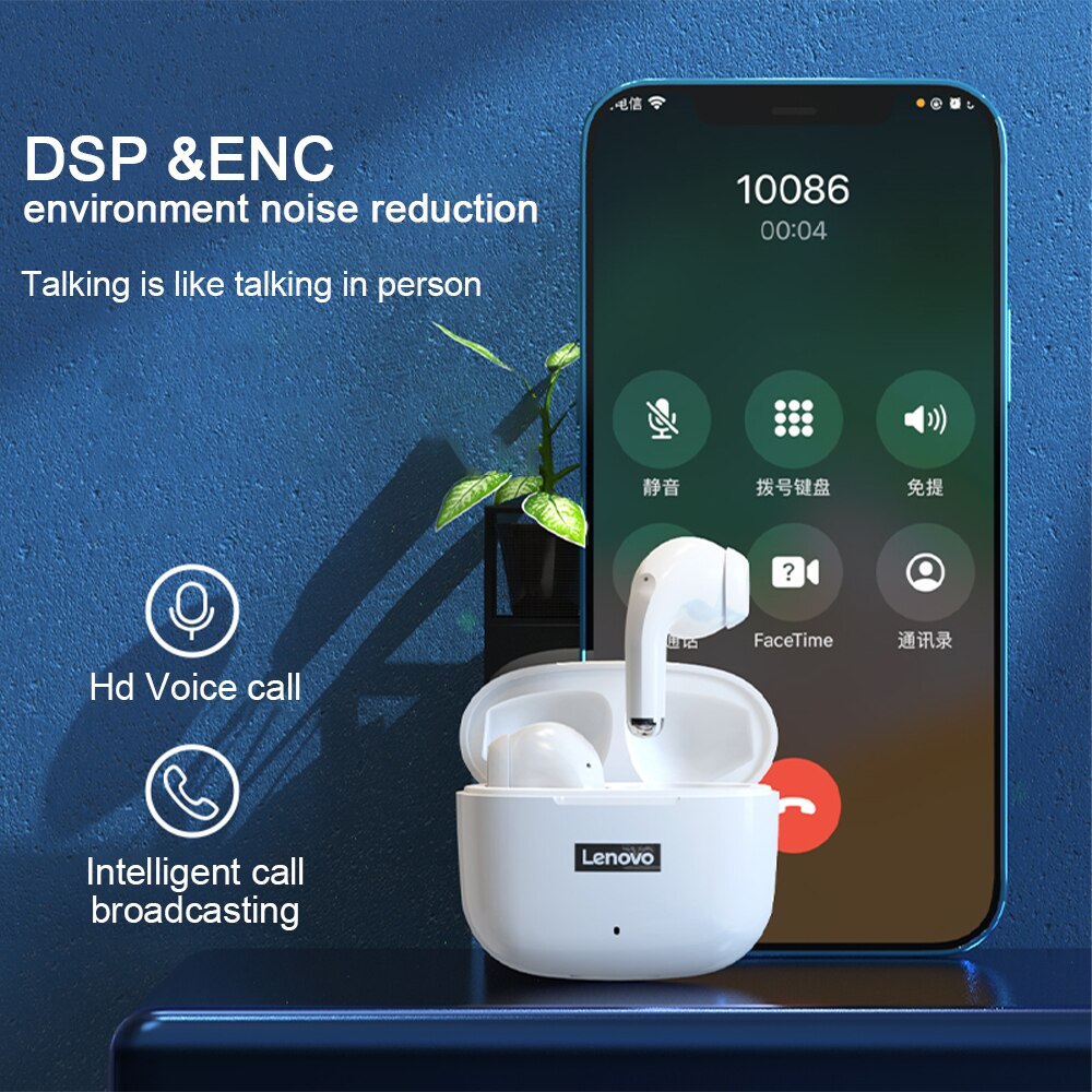 Lenovo LP40 XT82 XT92 XT96 Bluetooth 5.1 słuchawki bezprzewodowe słuchawki HiFi Stereo Bass sterowanie dotykowe zestaw słuchawkowy do gier z mikrofonem