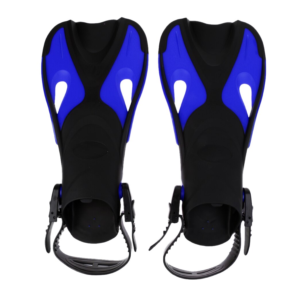 Kids Lightweight Scuba Diving Fins Open Heel Snorkel Swimming Training Short Fins Flippers: Blue
