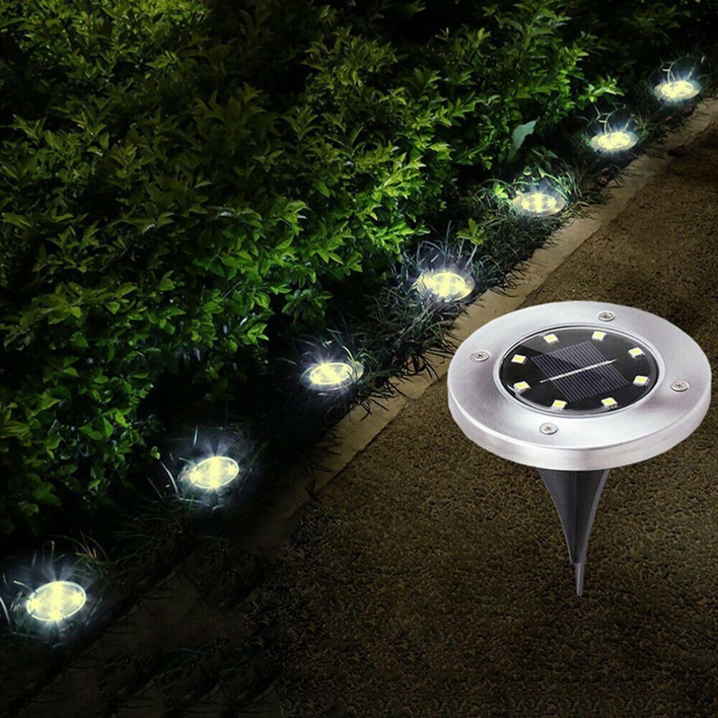 8 led udendørs have solenergi gang lys landskab græsplæne terrasse gård lampe udendørs have sol kanal lys græsplæne lys