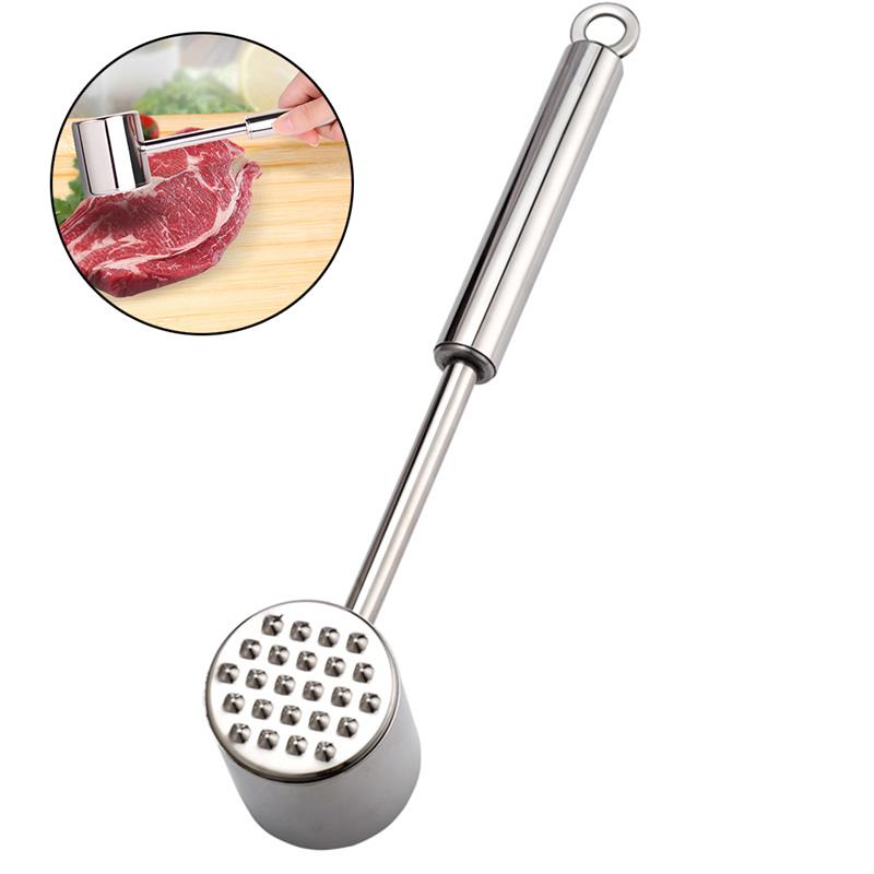Stainless Steel Meat Tenderizer Meat Mallet Pounder Tenderize Slabs of Steak Pork Kitchen Tools Pyramid-shaped