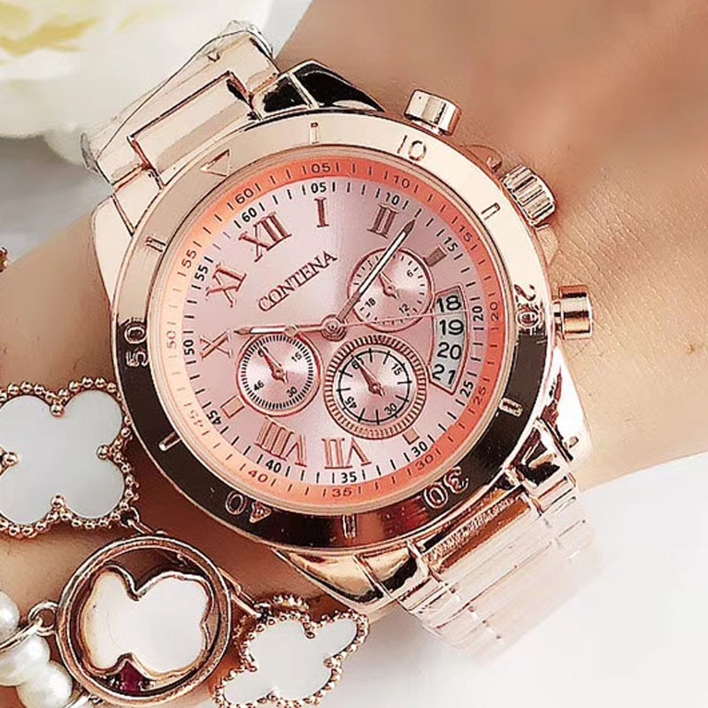 Zegarek damski montre femme Frauen Uhren Damen Quarzuhr Relogio Feminino Original Berühmte Contena Genf Uhr