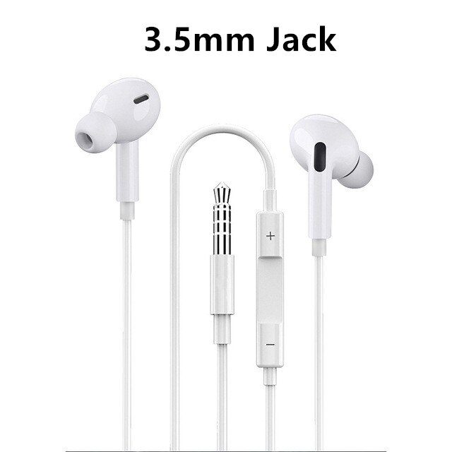 For iPhone 7 earphone Wired 8Pin Lighting earphones with Mic In-ear Handsfree 3.5mm jack Earphones for iPhone 7 8 X XR XS 11: 3.5mm Jack