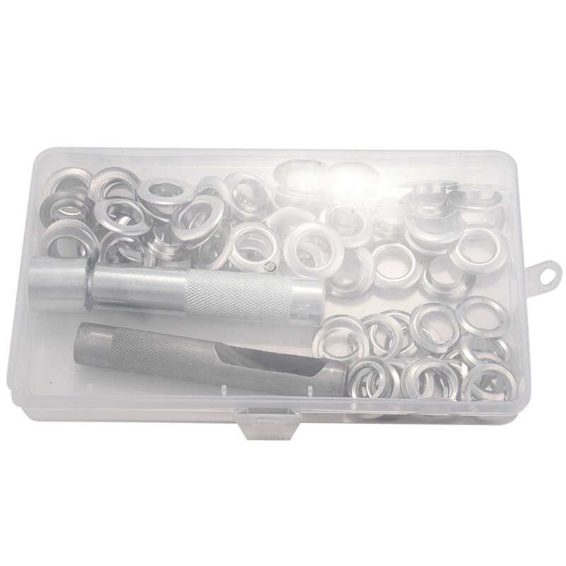 100Pcs Punch Grommets And Tarpaulin Awning Tent Tarp Repair Kit Hole Eyelet