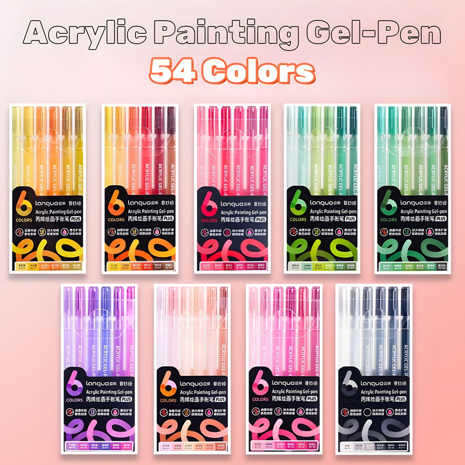 Acrylic Painting Gel Pen,1mm Needle Tip,Rich Color Large Capacity Ink Pens,Art Supplies For Diary,Card,DIY,Coloring,Doodling: Red