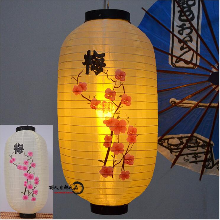 Japansk stil papirindretning lanterne vandtæt papirlampe hængende lys satin bar dekorativ pubhusindretning