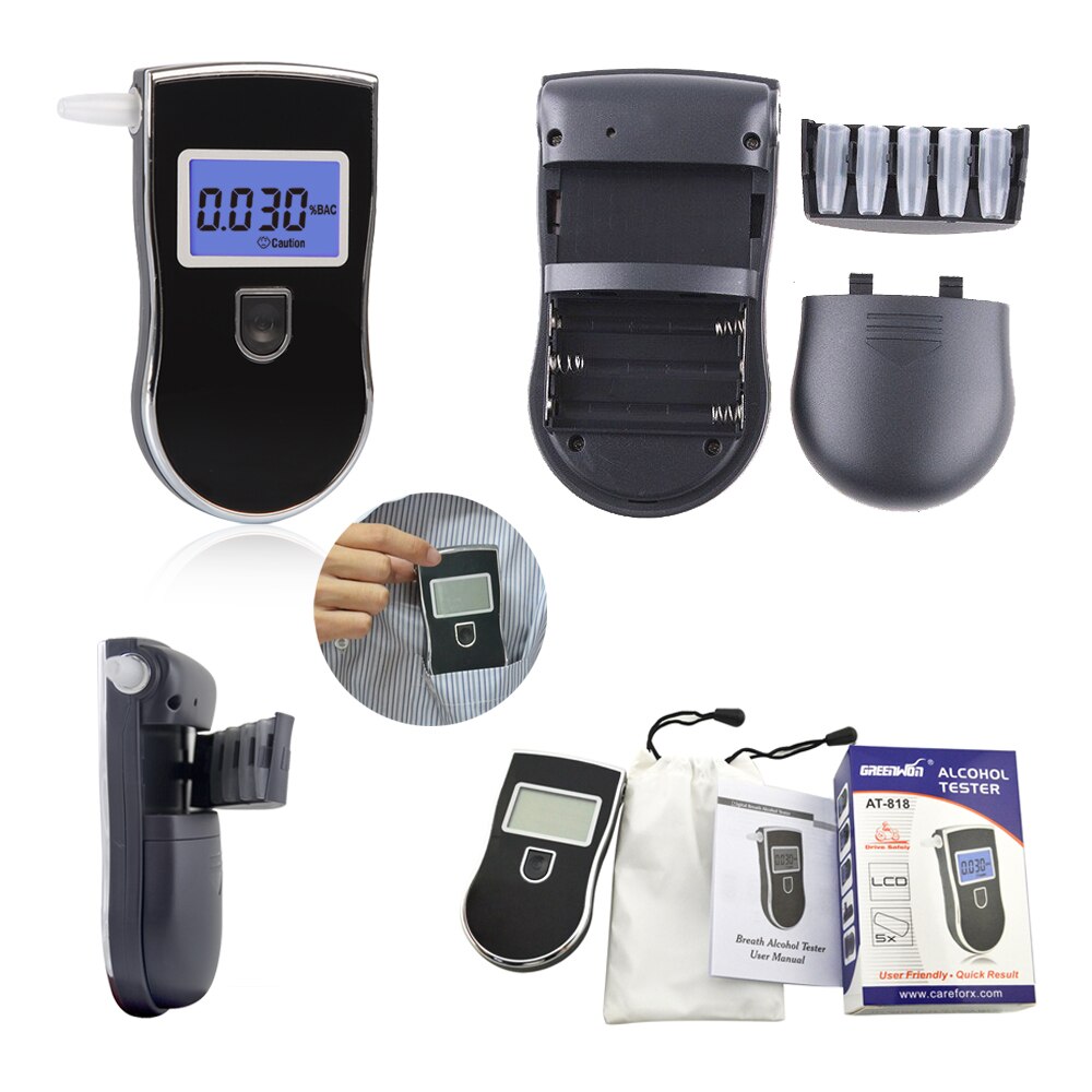 GREENWON digital precise LCD breathlyzer alcohol tester dsiable breathalyzer lock box