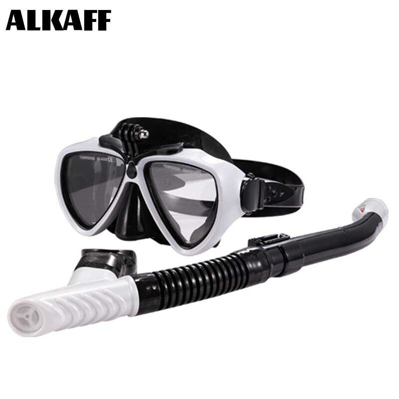 full Face Scuba Diving Mask Myopia Anti Fog Goggles With Camera Mount Snorkeling Set Swimming mask deep water For Adult: White suit