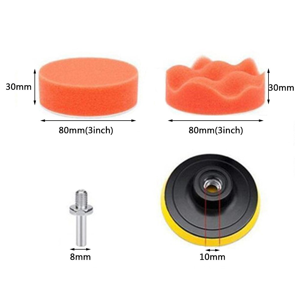 (12-piece set)car polishing disc self-adhesive polishing set sponge wheel wool wheel polishing Hand Tool Kit For Car Polishing