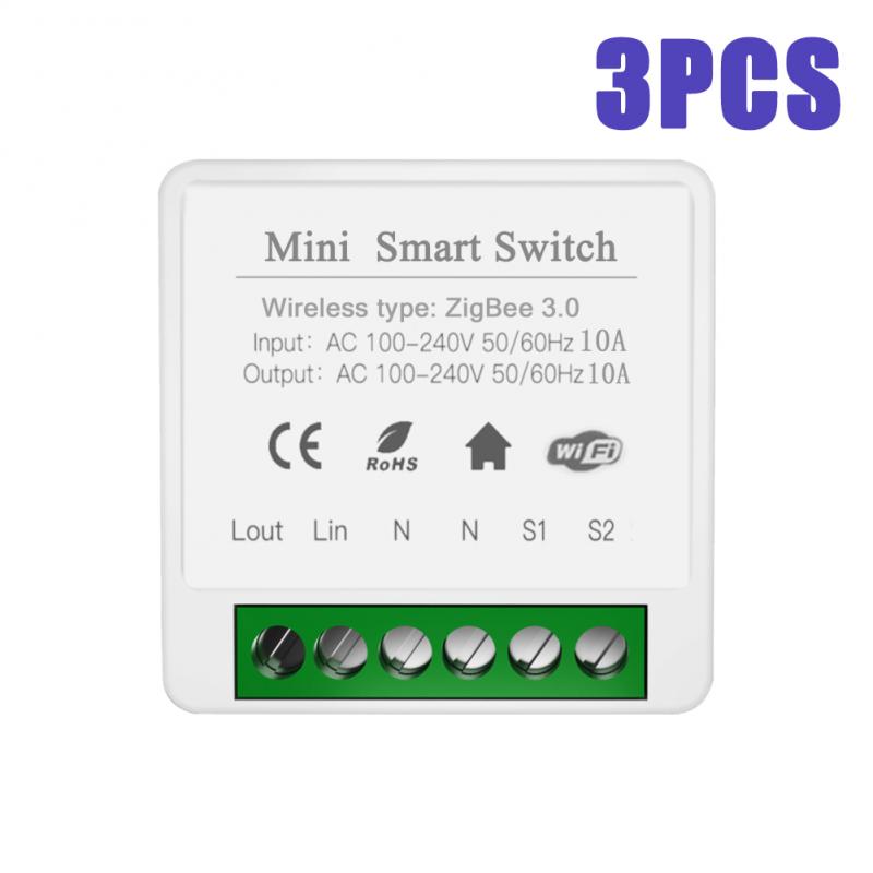 16A Tuya Mini zigbee Switch Module Smart Life Remote Voice Control Smart Light Switch Module Smart Home With Alexa Google Home: Light Green