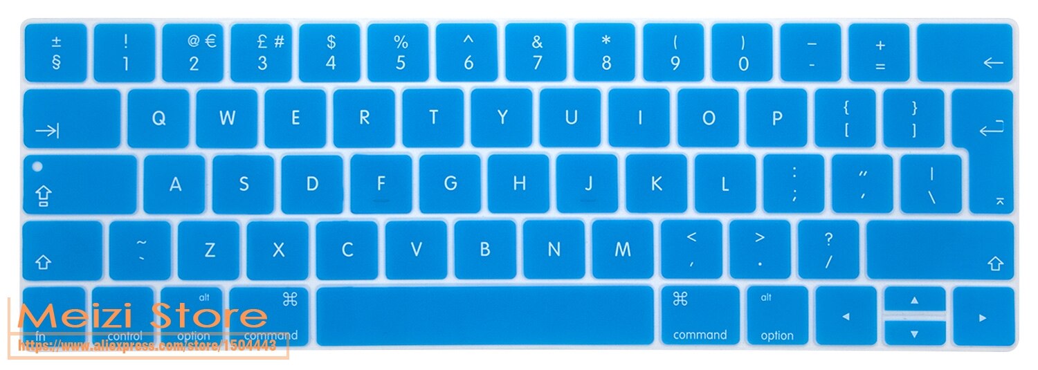 Silicone Laptop Keyboard Cover for Macbook Pro 13/15 Inch Touchbar EU Version A1706 A1707: Sky Blue