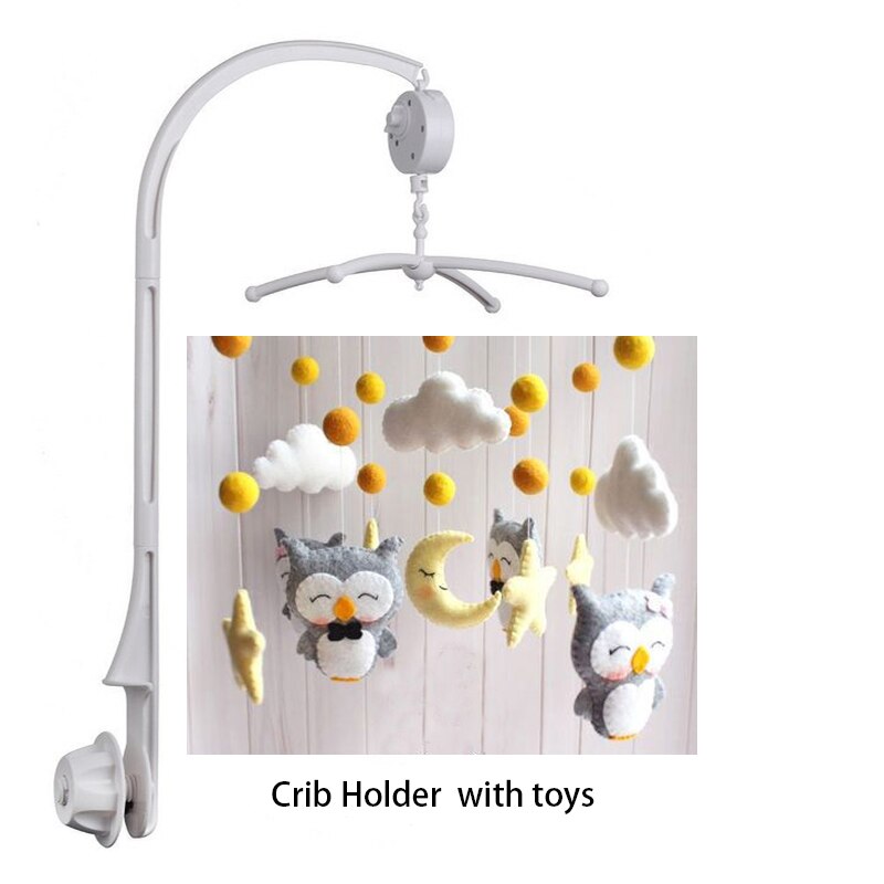 Babymobiel houder voor in de wieg, bedbel hangend speelgoed, 360 graden draaibare beugel, opwindbare muziekdoos, baby rammelaar, speelgoed, woondecoratie: A1