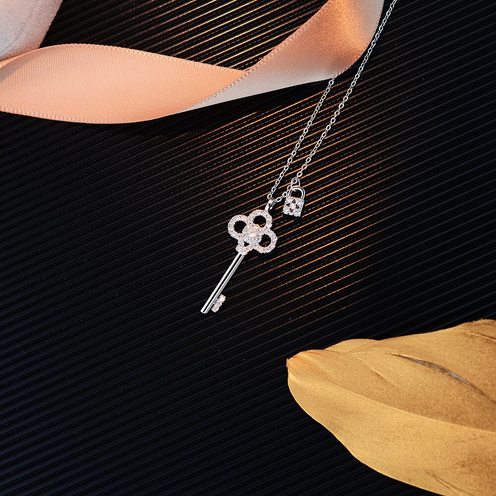 Sipengjel kubieke zirkonia prachtige sleutel hanger ketting gouden ketting choker ketting voor vrouwen sieraden