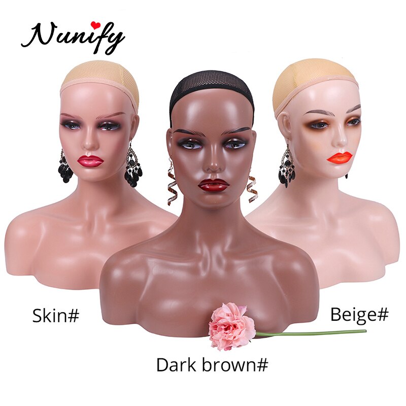 Nunify Mannequin Head For Makeup Practice Mannequin Head With Shoulders For Wig Display Realistic Mannequin Head With Shoulders