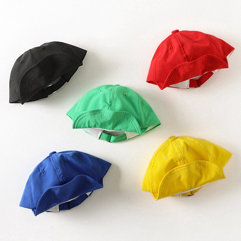 Kort kantjusterbar låve pappahatt ensfarget myk topp vår sommer baby topp lokk baseball lokk