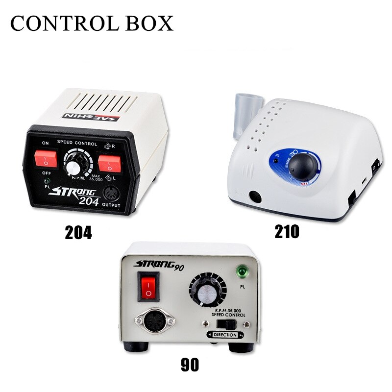 Strong 210 Marathon Power Control Box For Micromotor Handpiece 65W Manicure Pedicure machine Electric Nail Drill Pedal Equipment