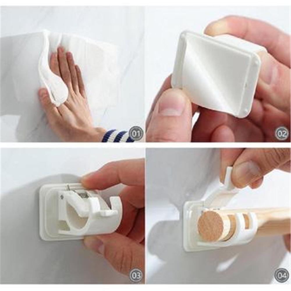 2Pcs Portable Clothes Rail Closet Rail Curtain Rod Shower Curtain Closet U-Shaped Rod Closet Pole Sockets Flange End Supports 3