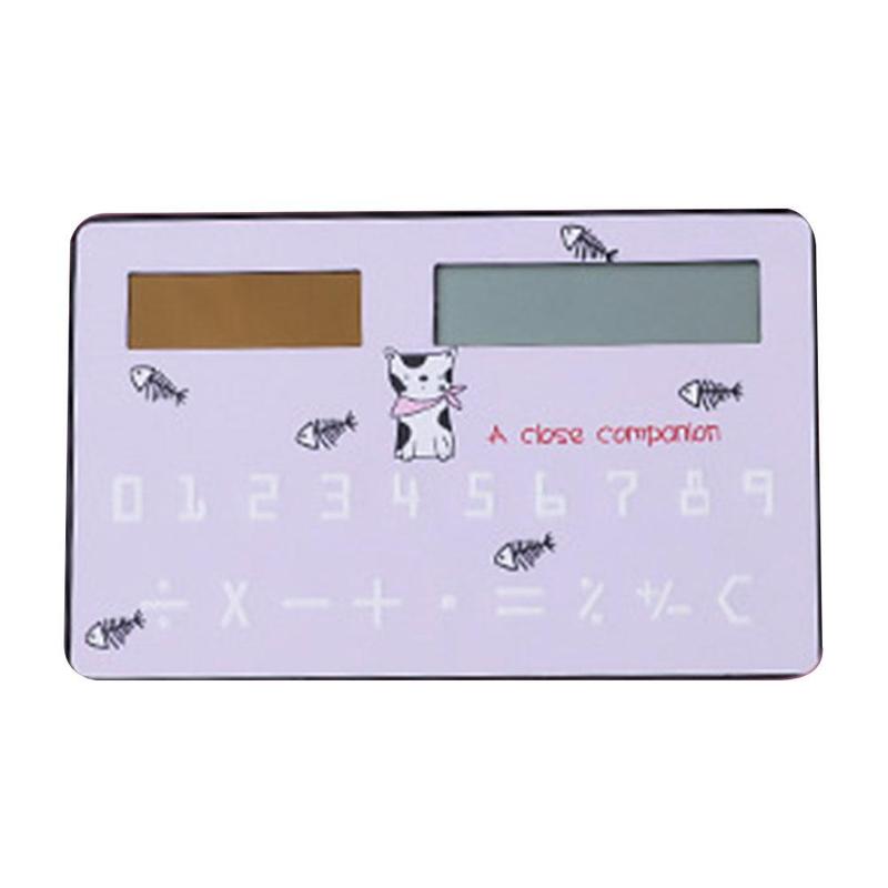 Słodki materiały piśmienne karta przenośny kalkulator mini Handheld ultra-chudy karta kalkulator słoneczny moc mały szczupły kieszeń kalkulator: g